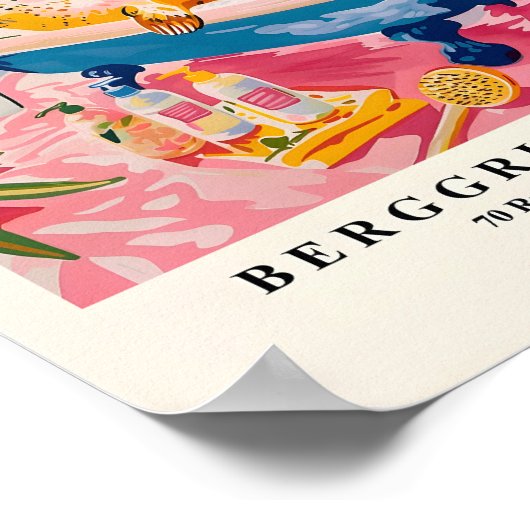 ピンクのマクシマリストの装飾、バスタブのポステおもしろいーのシール ポスター (角)