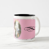 ピンクのマグが付いているバレエのPointeの靴 ツートーンマグカップ (正面右)