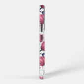 ピンクのマグノリアと青いティットバード SAMSUNG GALAXYケース (右側面)