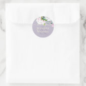 ピンクのマグノリアと黄色の結婚式の引き出物ギフト感謝してい ラウンドシール (バッグ)