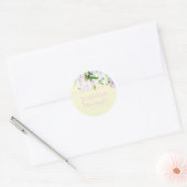 ピンクのマグノリアと黄色の結婚式の引き出物ギフト感謝してい ラウンドシール (封筒)