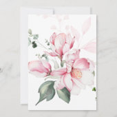 ピンクのマグノリアのウェディング・インビテーション 招待状 (裏面)