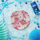 ピンクのマグノリアの紙皿 ペーパープレート (パーティー)