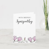 ピンクのマグノリアの花と同情カード カード (正面)