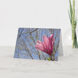 ピンクのマグノリアの花の写真 – カー空白のド サンキューカード