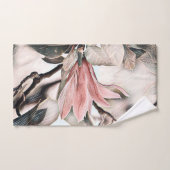 ピンクのマグノリアの花枝のスケッチtowe バスタオルセット (ハンドタオル)