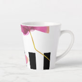 ピンクのマグノリアの花 カフェラテマグ (右)