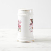 ピンクのマグノリアの花 ビールジョッキ (中央)