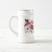 ピンクのマグノリアの花 ビールジョッキ (左)