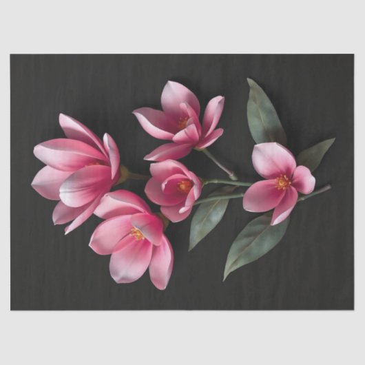 ピンクのマグノリアの花 薄葉紙 (正面)