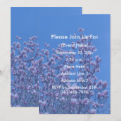 ピンクのマグノリアの花 青空 フラワーリーフ 招待状 (正面/裏面)