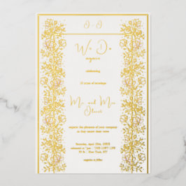 ピンクのマグノリアの誓い更新10周年 箔招待状