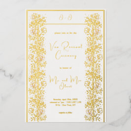 ピンクのマグノリアの誓い更新 箔招待状