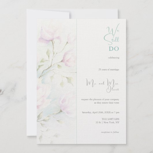 ピンクのマグノリアの誓い更新 25周年 招待状 (裏面)