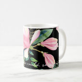 ピンクのマグノリア信じの花ができた コーヒーマグカップ (正面右)