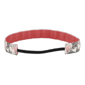 ピンクのマグノリア枝のスケッチ アスレチックヘッドバンド (裏面)