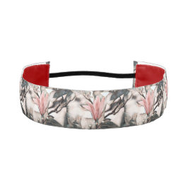 ピンクのマグノリア枝のスケッチ アスレチックヘッドバンド