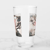 ピンクのマグノリア枝のスケッチ タンブラーグラス (右)