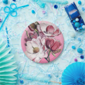 ピンクのマグノリア ペーパープレート (パーティー)