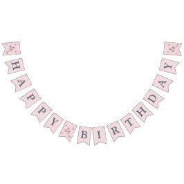 ピンクのマグノリア 初めての誕生日 バンティングフラッグ