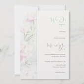 ピンクのマグノリア 誓いの更新 10年 招待状 (裏面)