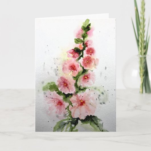 ピンクのマシュマロ - 内部は白紙のメッセージカード カード (正面)