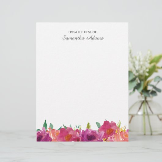 ピンクのマゼンタによっては水彩画のノートが開花します レターヘッド (スタンド正面)