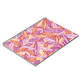 ピンクのマゼンタ赤オレンジ色の抽象芸術禅の花花びら ノートブック (左側)