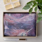 ピンクのマネのデコページと魔法のユニコーン 薄葉紙 (ギフト)