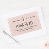 ピンクのママへビー赤ちゃんシャワー蜂蜜の好意ステッカー 長方形シール (封筒)