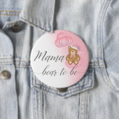 ピンクのママクマ眠いクマ女の子の赤ちゃんシャワー 缶バッジ (インサイチュ)