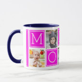 ピンクのママ向けのカスタムフォトコラージュコーヒー マグカップ (左)