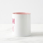 ピンクのママ設立年バイコンズ デザイン マグカップ (中央)