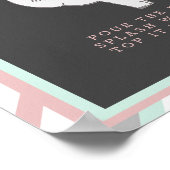 ピンクのママ – オーサバーゾウ赤ちゃんシャワー飲み物看板 ポスター (角)