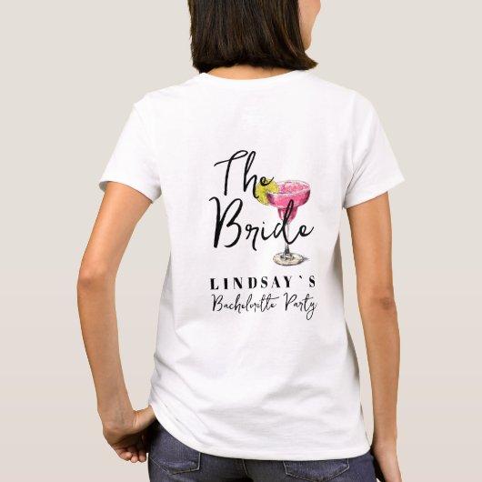 ピンクのマルガリータ - 花嫁バチェラー・パーティー Tシャツ (裏面)