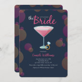 ピンクのマルティーニのブライダルシャワーの招待状 招待状 (正面/裏面)