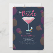 ピンクのマルティーニのブライダルシャワーの招待状 招待状 (正面)