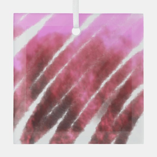 ピンクのマロン水カラー抽象芸術スプラッシュパターンs ガラスオーナメント (正面)