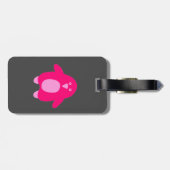 ピンクのマンガペンギン ラゲッジタグ (裏面横)