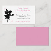 ピンクのマンガ妖精ガールハウス清掃サービス 名刺 (正面/裏面)