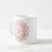 ピンクのマンダラフラワー コーヒーマグカップ (正面左)