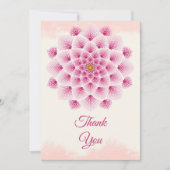 ピンクのマンダラフラワー サンキューカード (正面)