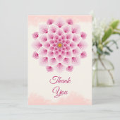 ピンクのマンダラフラワー サンキューカード (スタンド正面)