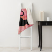 ピンクのマーブリングにロマンチックな猫のシルエットハート シェルパブランケット (インサイチュ)