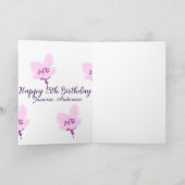 ピンクのマーブルの花の15歳の誕生日+キンセイェーラ+名前+d カード (内部)