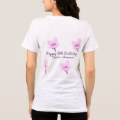 ピンクのマーブルの花の15歳の誕生日+キンセイェーラ+名前+d トライブレンドTシャツ (裏面)