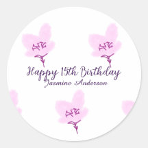 ピンクのマーブルの花の15歳の誕生日+キンセイェーラ+名前+d