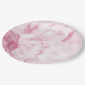 ピンクのマーブル紙のプレート ペーパープレート (アングル)