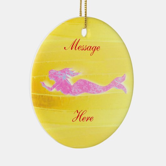 ピンクのマーメイドカスタマイズ セラミックオーナメント (右)