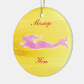 ピンクのマーメイドカスタマイズ セラミックオーナメント (左)